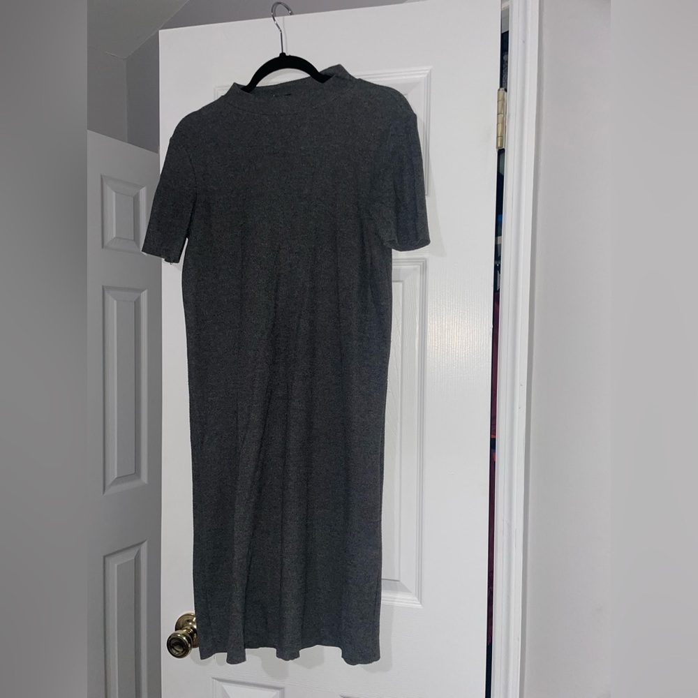 ZARA Cotten High Neck Gray Dress.